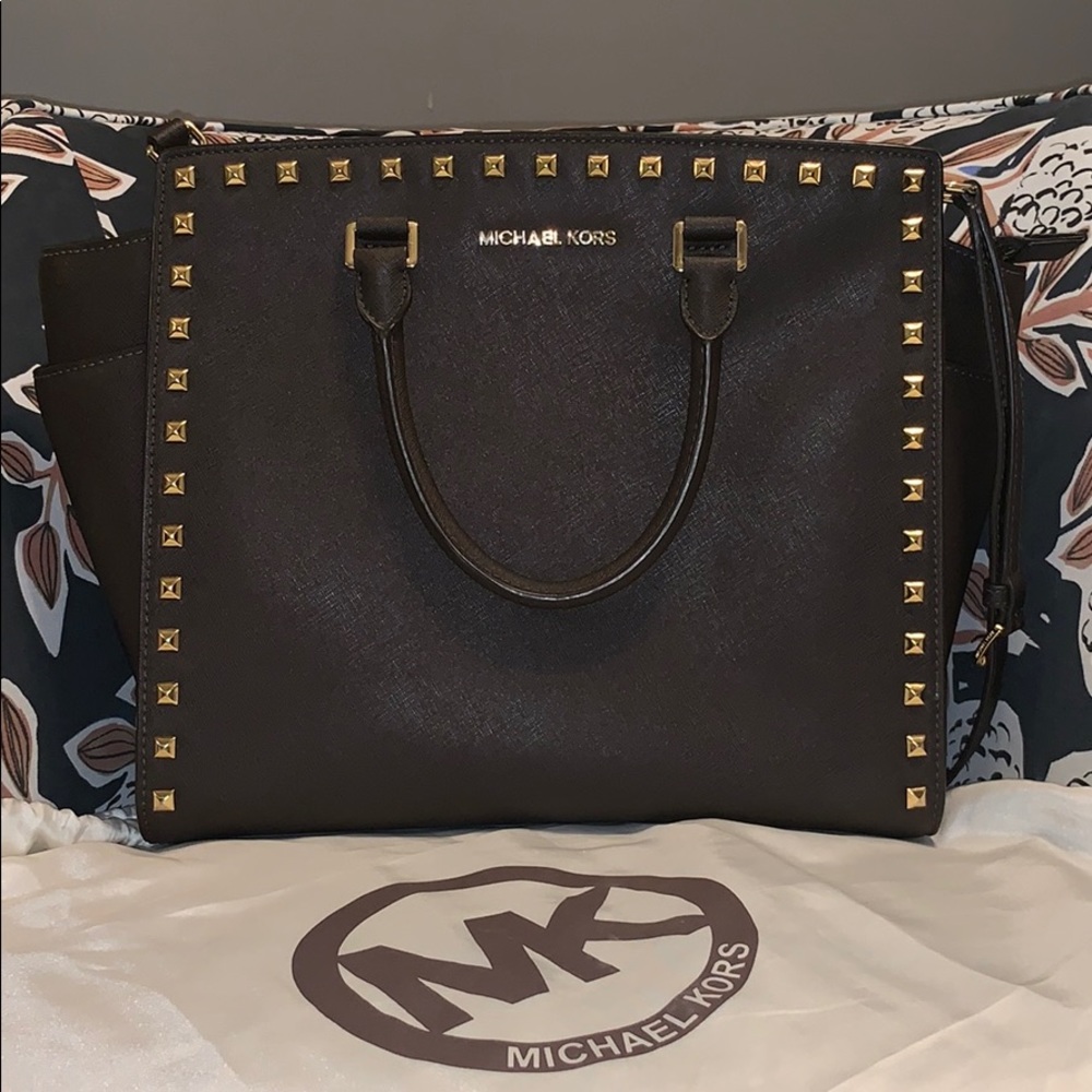 Large Michael Kors Studded Selma Bag